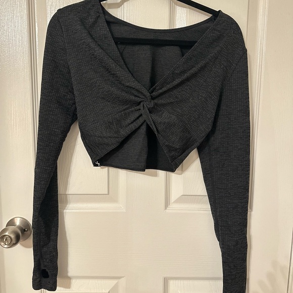 JoyLab Charcoal Athletic Twist Front Long Sleeve - Picture 1 of 2